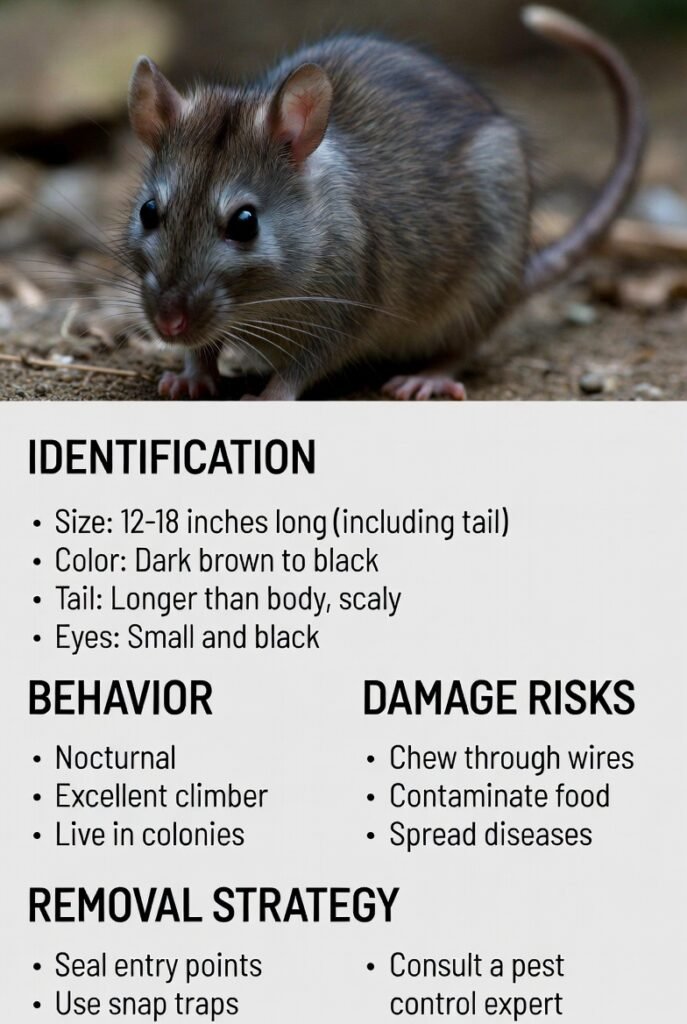 Roof Rats: Identification Guide, Behavior, Damage Risks & Proven Removal Strategy roof rat identification